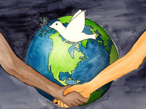 Плакат земля в руках человека