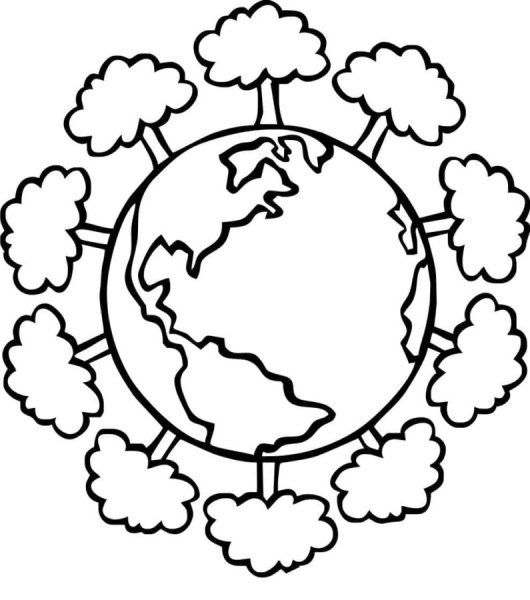День земли раскраска
