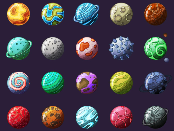 Карточки с планетами для игры