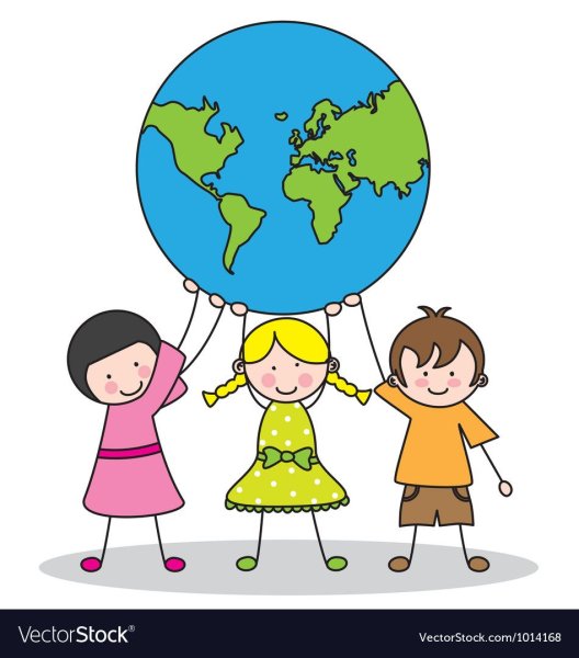 Дети держат земной шар