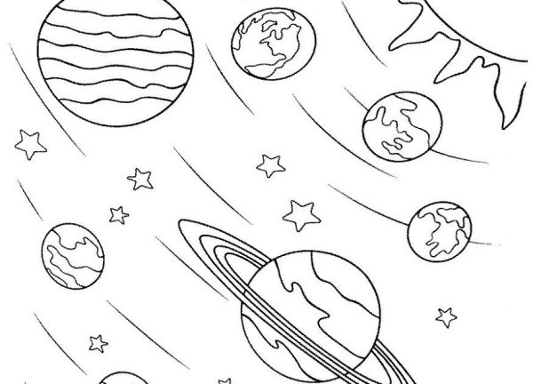 Рисунок космоса карандашом для срисовки