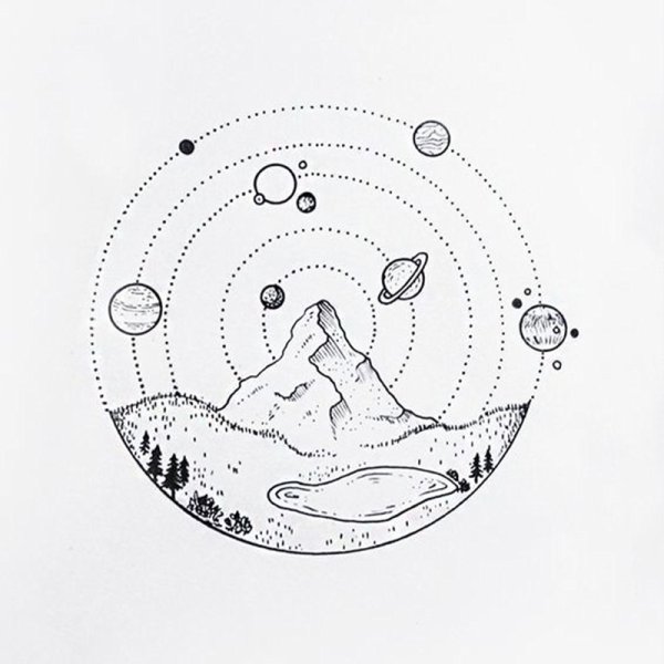 Срисовка рисунок ручкой черной легко для скеч бука