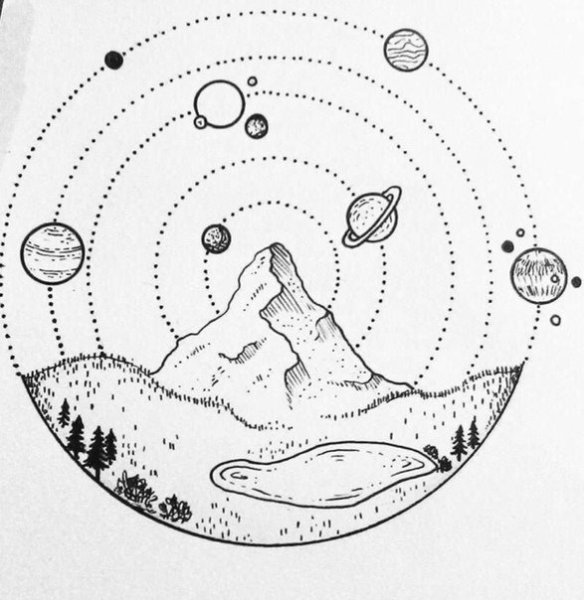Планеты рисунок карандашом для срисовки