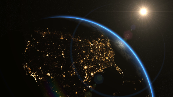 Планета земля ночью
