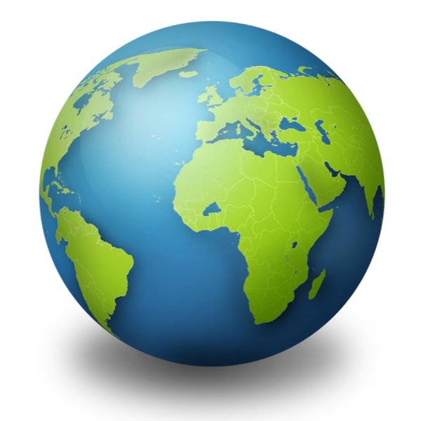 Планета земля на белом фоне