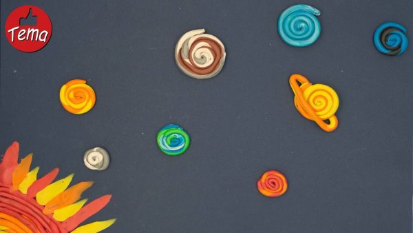 Солнечная система из пластилина из жгутиков