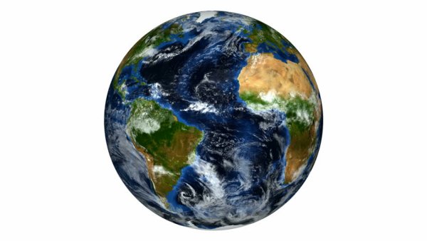 Планета земля на белом фоне