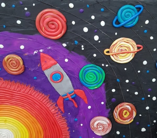 Солнечная система для детей пластилинография