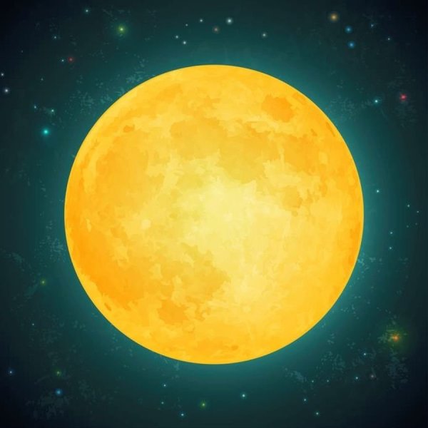 Круглая желтая Луна