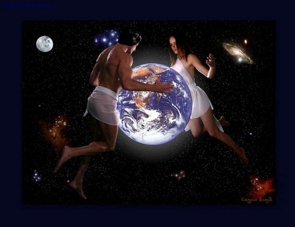 Мужчина и женщина космос