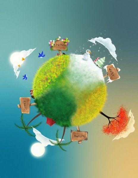 Сказочная картина смены времен года