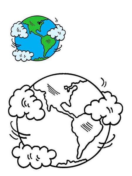 Земля раскраска