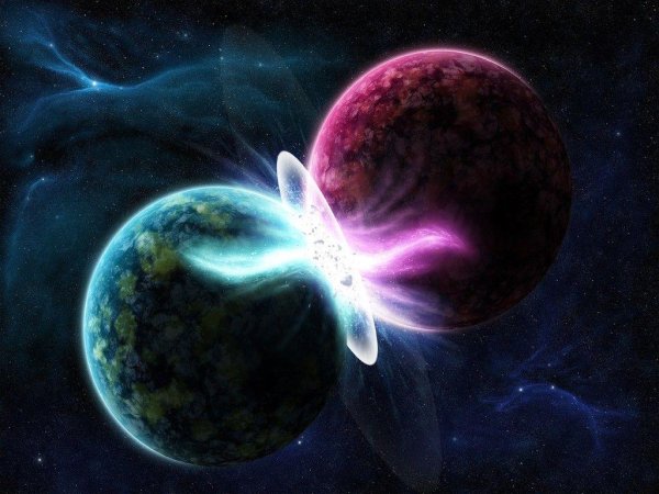 Столкновение планет в космосе