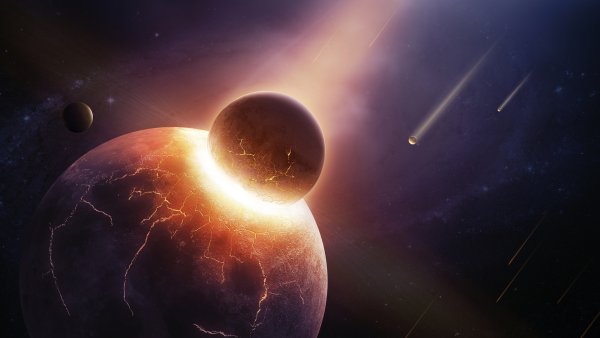 Планета Тейя столкновение с землей