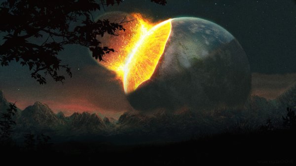 Столкновение планет арт