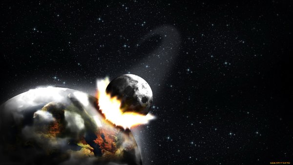 Столкновение планет в космосе