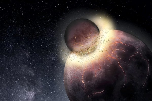 Планета Тейя столкновение