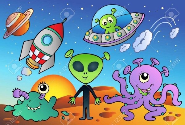 Рисование с детьми на тему космос и инопланетяне