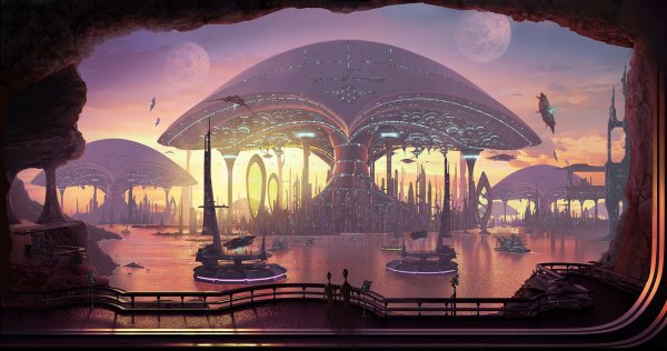 Футуризм город Оазис будущего