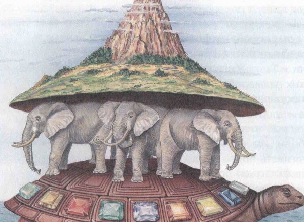 Плоская земля на 3 слонах и черепахе