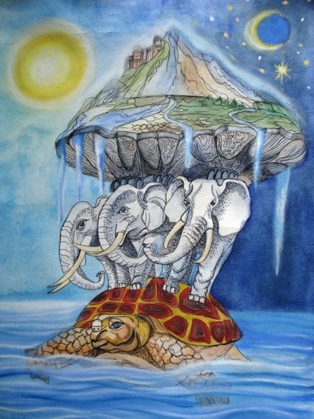 Земля на слонах и черепахе