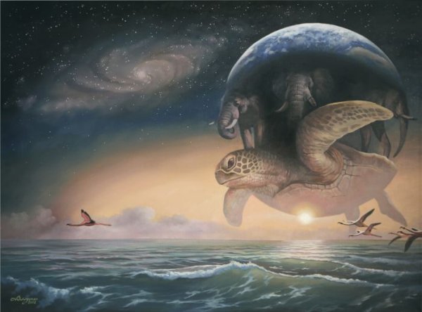 Черепаха три слона земля