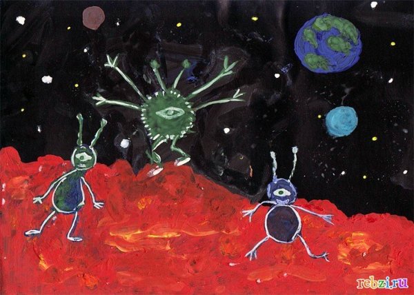 Рисование космические пришельцы