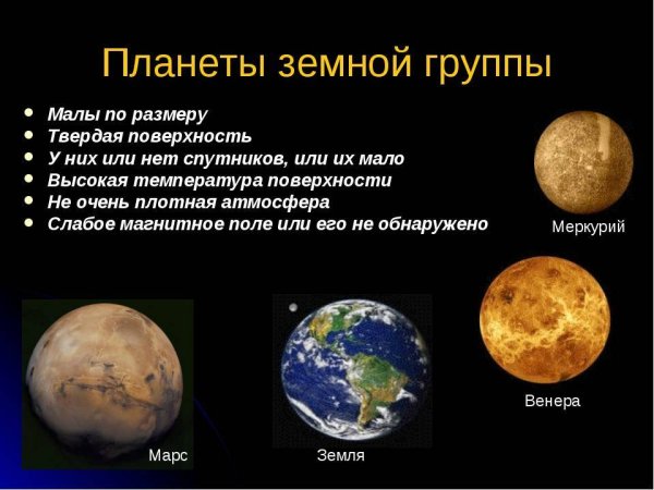 Меркурий относится к планетам земной группы