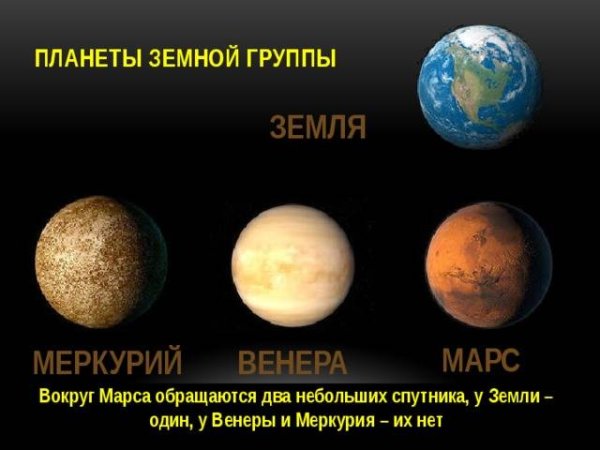 Планеты земной группы со спутниками