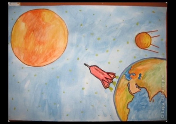 Рисование полет на другую планету