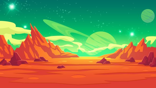 Мультяшная поверхность планеты