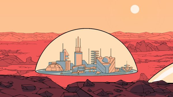 Поверхность Марса мультяшная