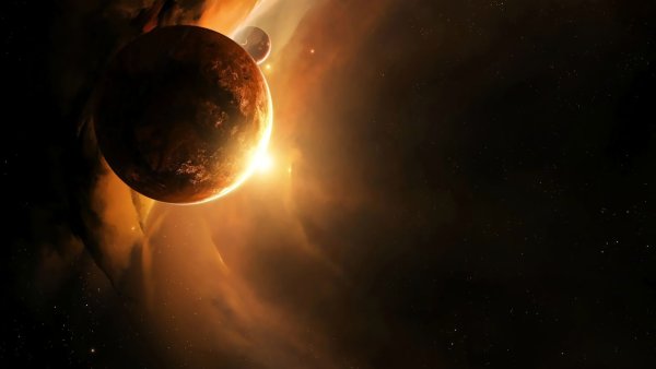 Планета Венера на фоне космоса