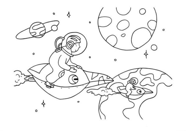 Раскраска. В космосе