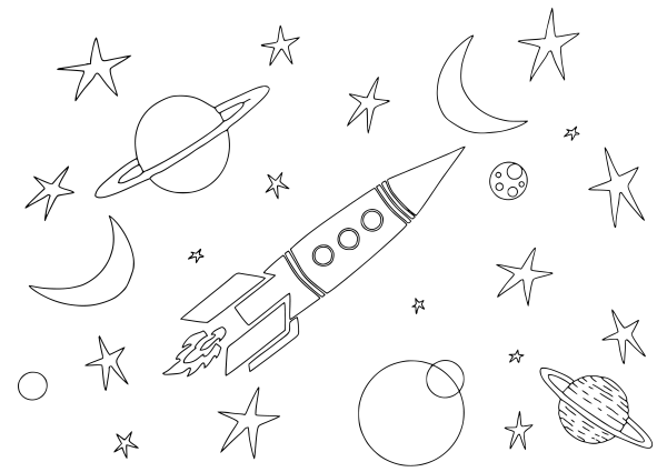 Ракета раскраска