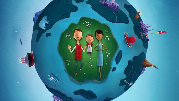 Земной шар с людьми