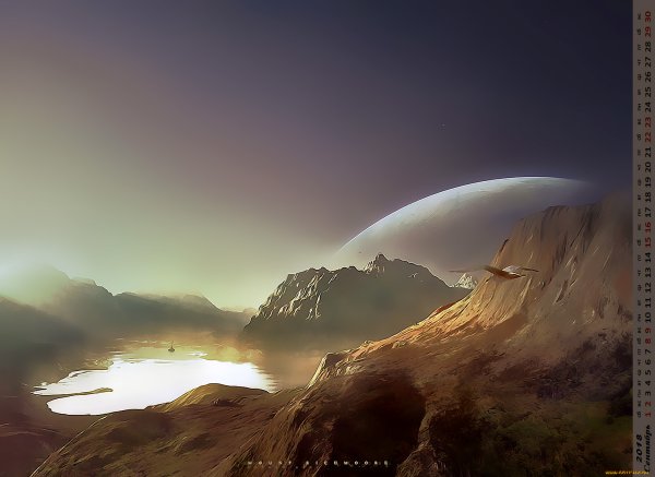 Пейзаж фантастической планеты