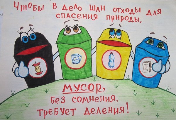 Раздельный сбор мусора плакат