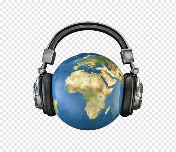 Земной шар в наушниках
