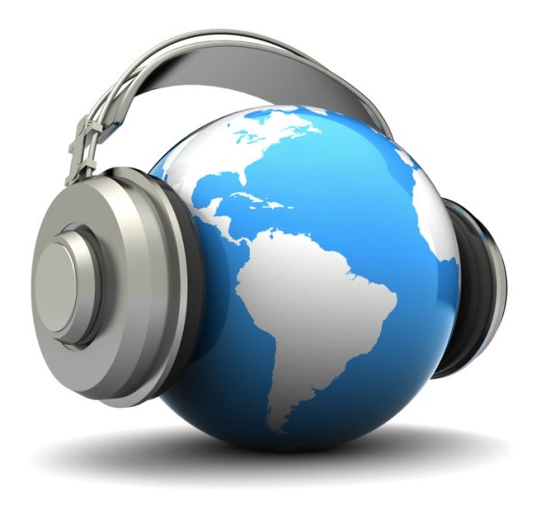 Земной шар в наушниках