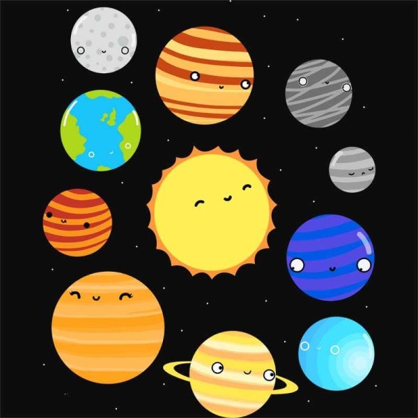 Солнечная система для детей кавай