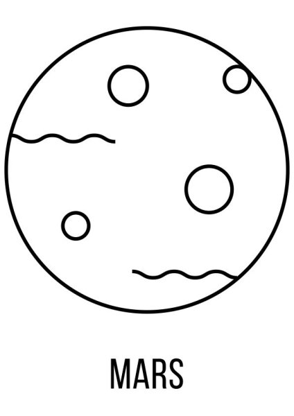 Раскраски планеты солнечной системы для детей Меркурий