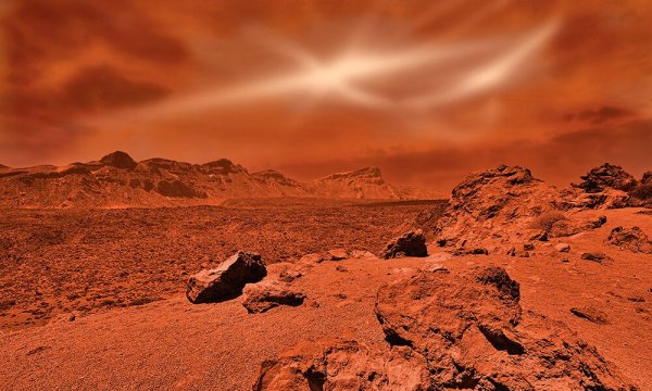 Марс поверхность планеты с марсоходом