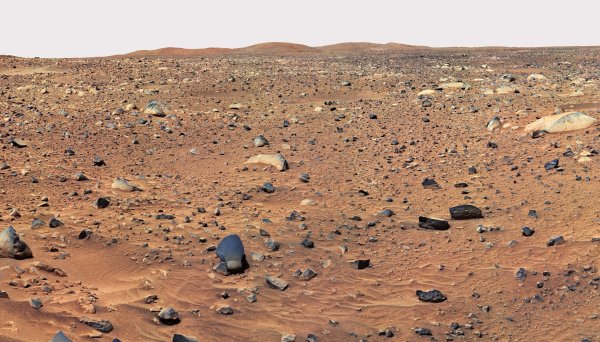 Марс поверхность планеты с марсоходом