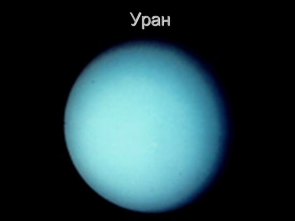 Планета Уран с подписью