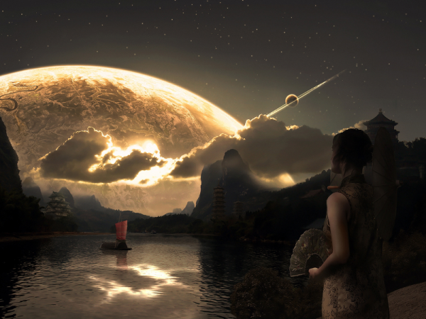 Космические пейзажи с людьми