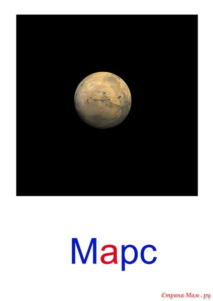 Карточки планет для детей