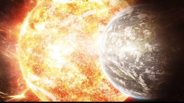 Планета Меркурий и солнце