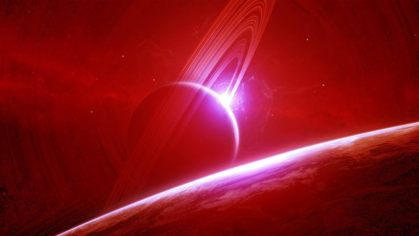 Красный космос обои