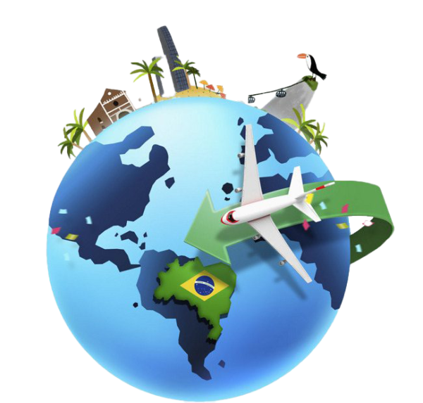 Земной шар с самолетом